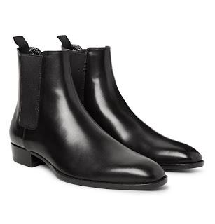 Stepping Highbrow:  Saint Laurent Polished Leather Chelsea Boots