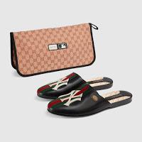 Take Me Out To The Ballgame (In Style):  Gucci Leather NY Yankees Slipper