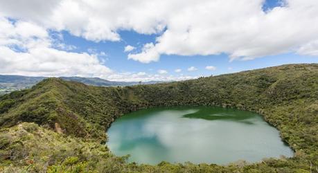 Guatavita, Bogota / Colombia - September 27. 2017: Lagoon of Gua