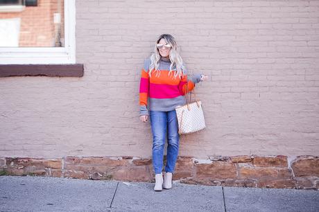 Colorblock sweaters for fall