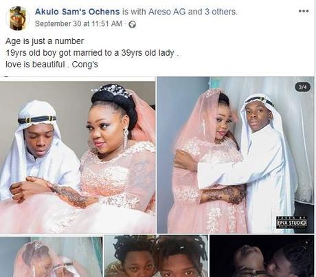 19-Year-Old Boy Marries 39-Year Old Woman In A plush Wedding (Photos)