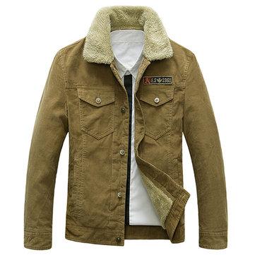 Military Style Winter Outdoor Corduroy Pockets Loose Thicken Jackets 