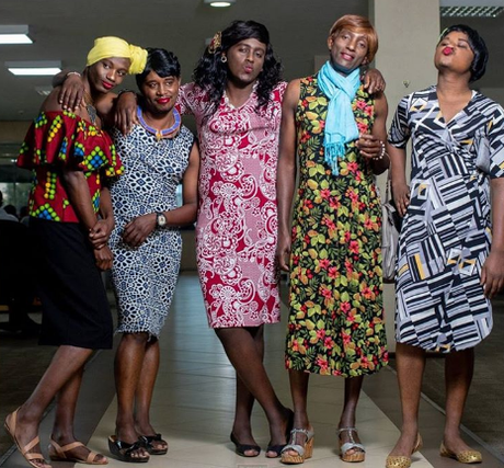 Male employees of local company light up social media after going to work dressed like ladies