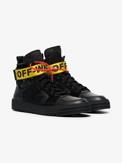 In The Black:  Off-White Black Industrial Hi-Top Leather Trainers