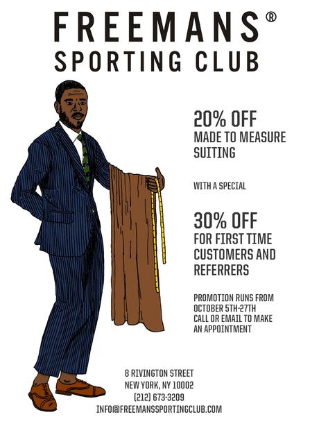 Be About That Custom Suit Life:  Freemans Sporting Club Made To Measure October Event