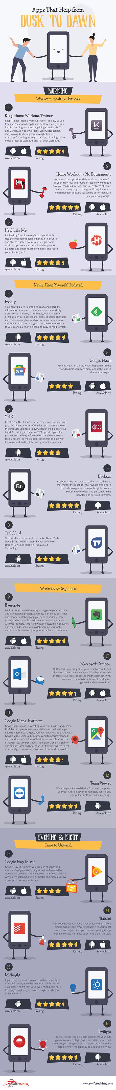 Apps that Help from Dusk to Dawn infographic