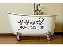 Image: Rub a Dub Dub Ducks Bathroom Vinyl Wall Words Decal Sticker Graphic