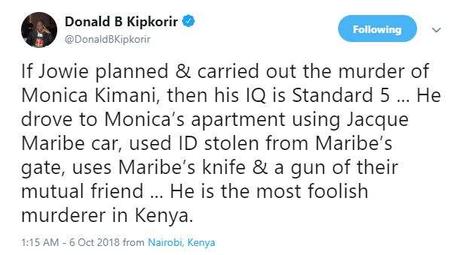 Jacque Maribe’s fiance is the most foolish murderer in Kenya -Kipkorir