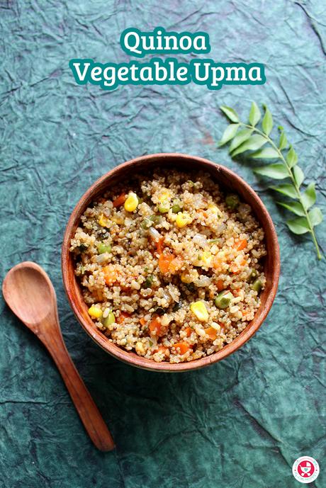 Quinoa vegetable upma is a gluten free, nutritious recipe with the wholesome goodness of vegetables and quinoa, It's the best toddler food.