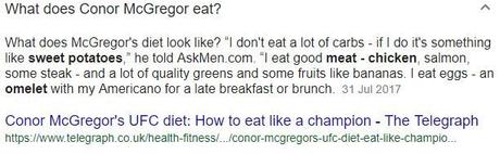 Conor McGregor Diet