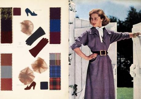 Fall Dresses in 1950 - Plum Tones Fall Dresses in 1950 - Plum Tones