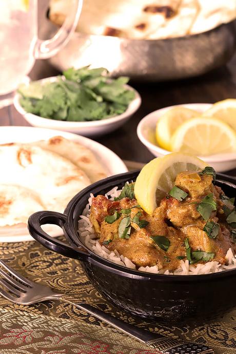 Easy Chicken Curry Served Over Basmati Rice