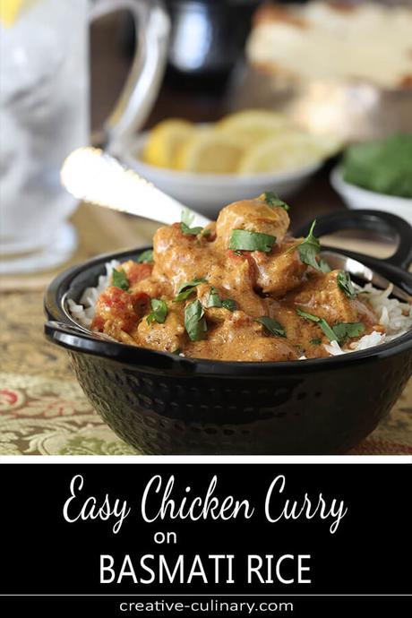 Easy Chicken Curry Served Over Basmati Rice