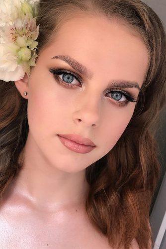 wedding makeup 2019 natural shimmer on blue eyes bride zolotashkomakeup