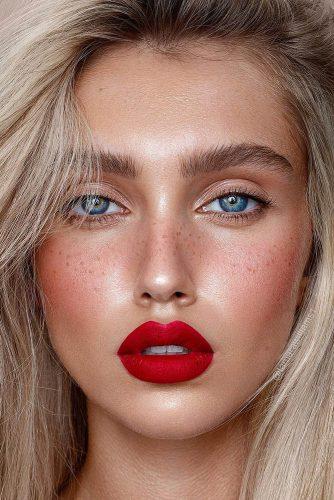 wedding makeup 2019 natural blonde bride with red lips tamarawilliams1