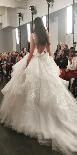 wedding dresses fall 2019 ball gown ruffled skirt with bow low back sequins pnina tornai