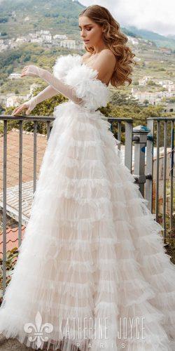 wedding dresses fall 2019 a line ruffled skirt with gloves victoria soprano