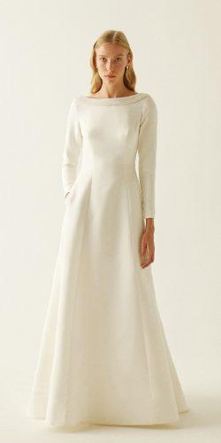 wedding dresses fall 2019 sheath with long sleeves simple clon meghan markle sébastien luke