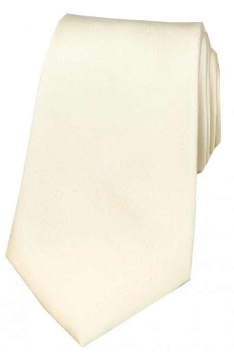Styling Tips for Plain Colored Ties Satin Ivory Silk Tie