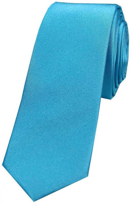 Styling Tips for Plain Colored Ties Turquoise Satin Silk Thin Tie