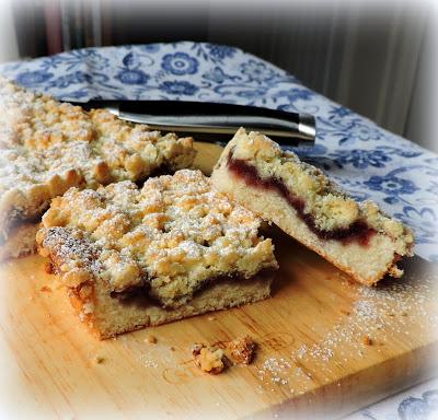 Cherry Crumble Tray Bake