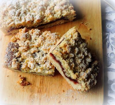 Cherry Crumble Tray Bake