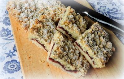 Cherry Crumble Tray Bake