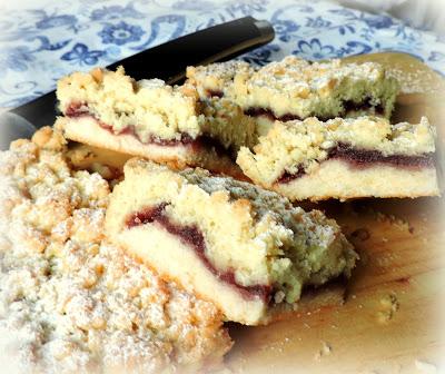 Cherry Crumble Tray Bake