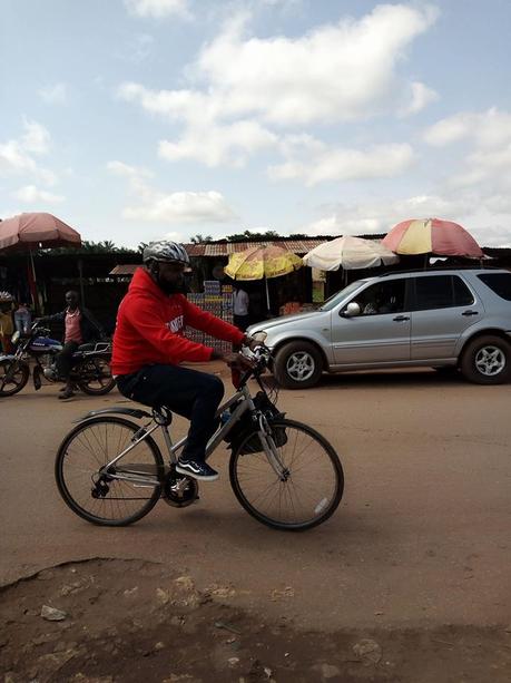 Man Rides Bicycle From Owerri To Abuja To Meet Atiku (See Photos)