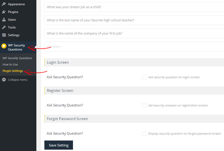 WordPress Security – 24 Tips to Secure Your Website from Hackers (2018) WP Security Questions Settings