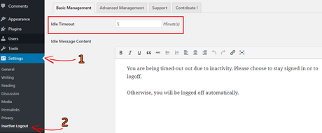 WordPress Security – 24 Tips to Secure Your Website from Hackers (2018) Inactive Logout Plugin Settings