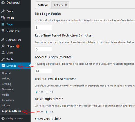 WordPress Security – 24 Tips to Secure Your Website from Hackers (2018) Login LockDown Settings