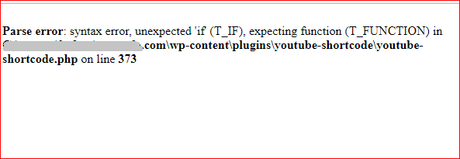 WordPress PHP Error Warning
