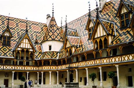 Hôtel Dieu in the Burgundy wine village of Beaune hosts the annual Hospices de Beaune wine auction each November.