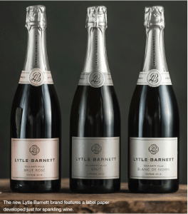 The new Lytle Barnett brand features a label paper designed just for sparkling wine.