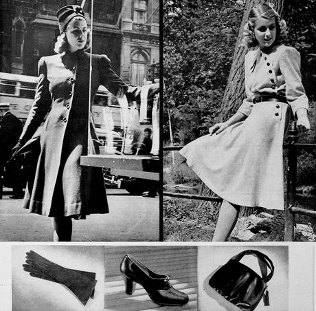 1940s-Fashion---Fall-Dresses-in-1940 1940s-Fashion---Fall-Dresses and coats in 1940