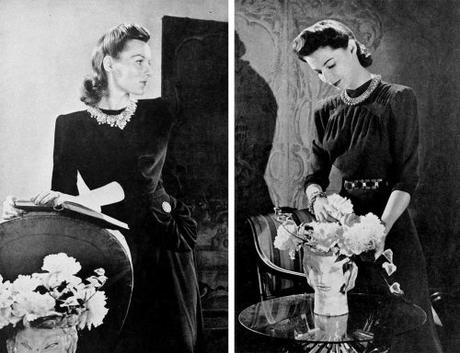 Dark Fall Dresses in 1940 1940s-Fashion---Dark Fall Dresses in 1940