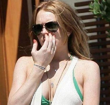 Lindsay Lohan Picking Her Nose