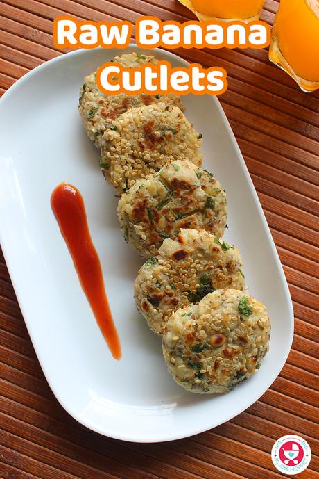 Raw banana cutlets are a healthy and tasty snack which are crunchy on the outside, soft from within - the best evening snack with a hot cup of ginger tea.