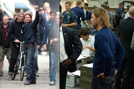 Brad Pitt’s Blue Casual Wear in World War Z Brad Pitt’s Blue Casual Wear in World War Z