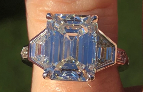 An Extraordinary Emerald Cut Diamond Ring Upgrade