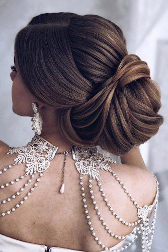 wedding hairstyles 2019 high textured elegant bun babaevski
