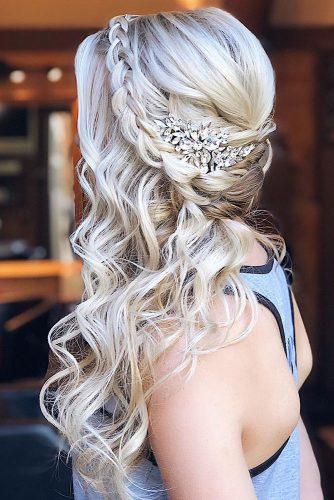 wedding hairstyles 2019 braided crown on long blonde hair hairandmakeupbysteph
