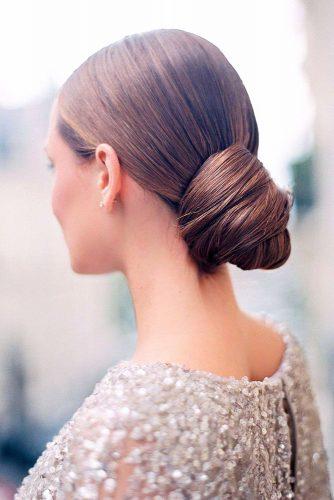 wedding hairstyles 2019 simple elegant sleek low bun on dark hair le secret daudrey
