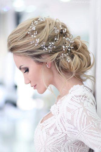 wedding hairstyles 2019 updo textured with pearls and crystals anastasia beauty center