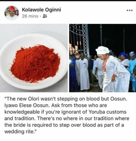 Did New Ooni Of Ife’s Queen, Naomi Oluwaseyi step on blood ? (Check this)