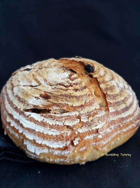 Walnut and Raisin Multigrain Sourdough bread (Same day)