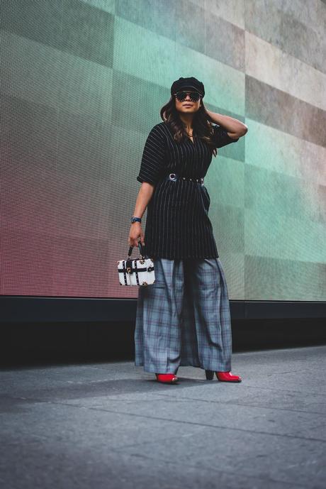 how to wear plaid in winter, fall fashion, mom life, tips on juggling life, dress as shirt, belted wool dress, red cowboy boots, boots of the season, fashion, street style, layered look, cabbie cap, myriad musings 