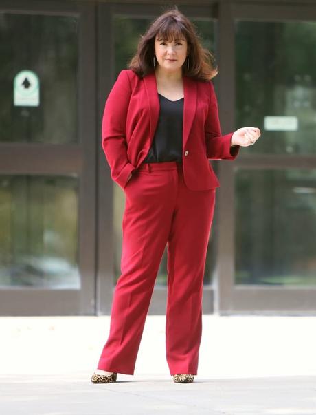 What I Wore: Talbots Red Pantsuit