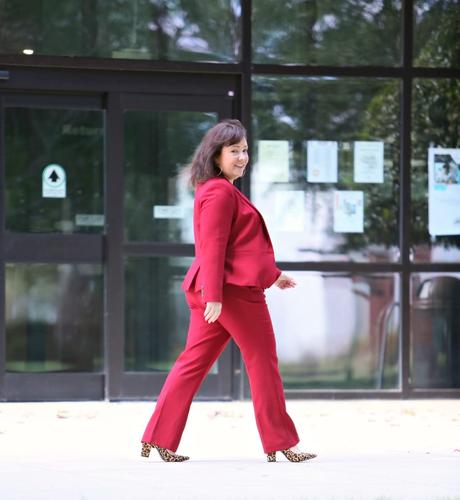 What I Wore: Talbots Red Pantsuit